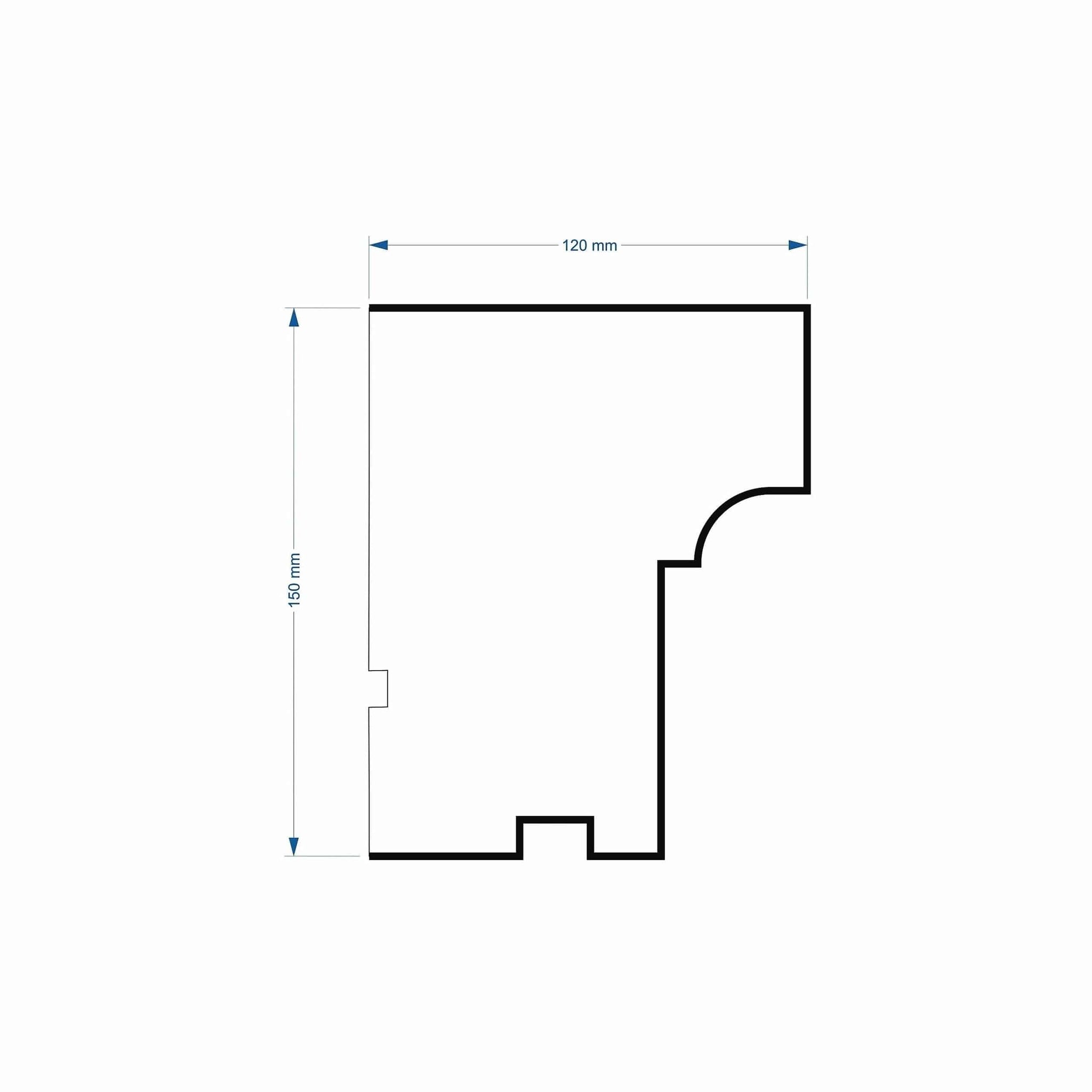 Windowsill Cornice Plaster Coated EPS - P-307 120mm x 150mm