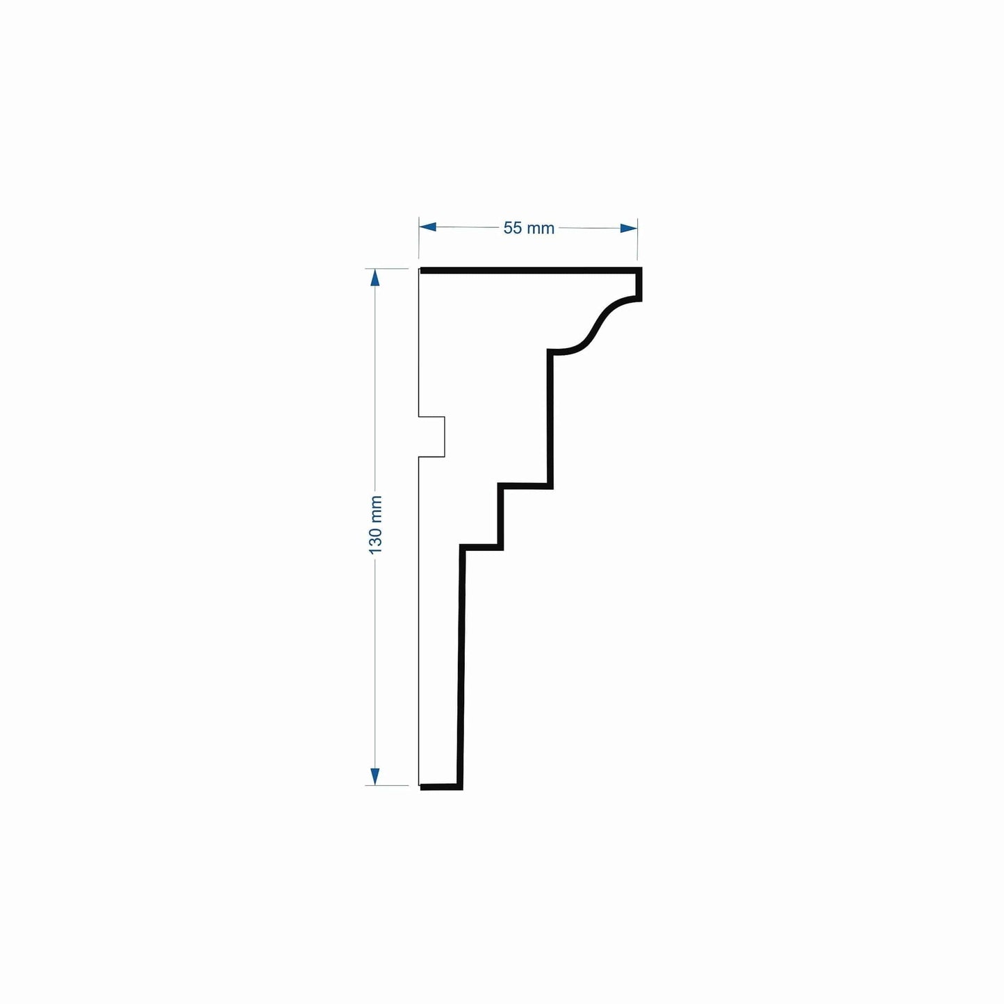 Windowsill Cornice Plaster Coated EPS - P-308 55mm x 130mm