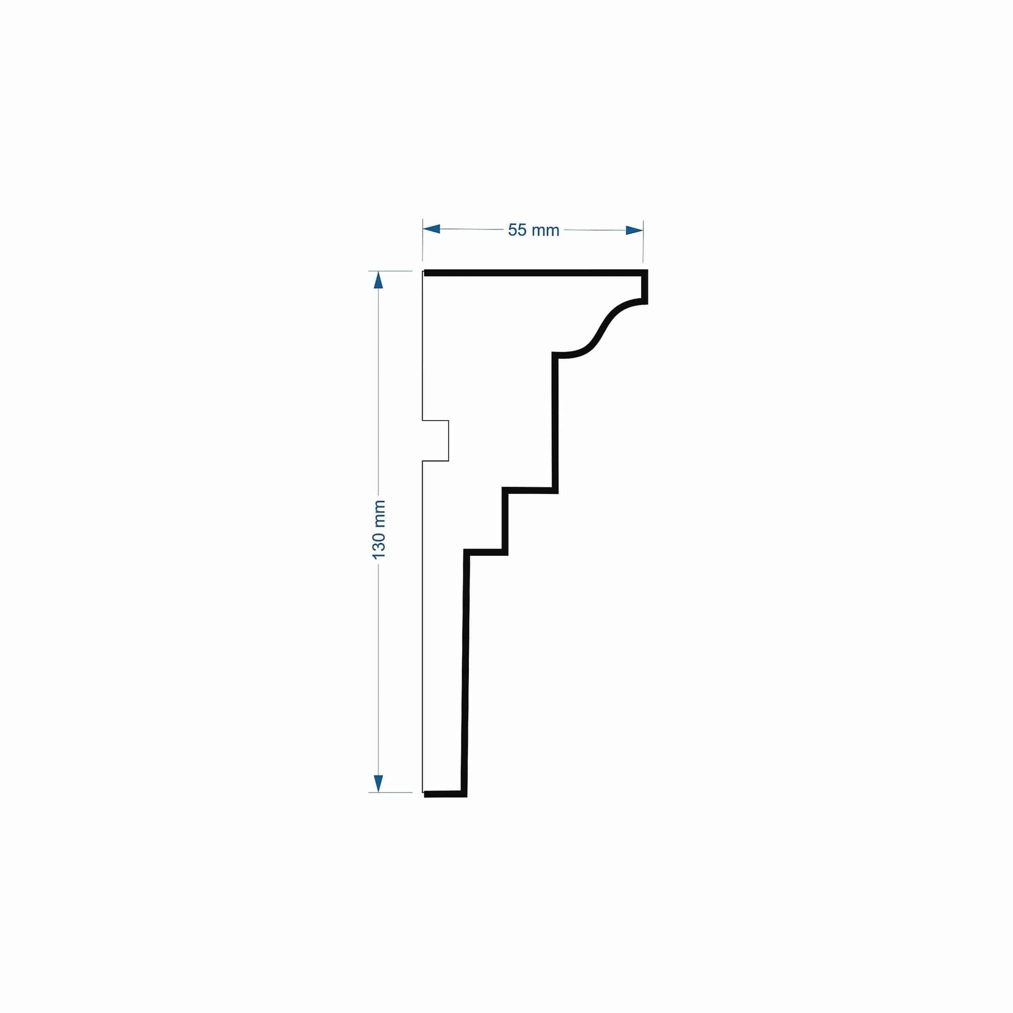 Windowsill Cornice Plaster Coated EPS - P-308 55mm x 130mm