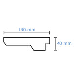 Plaster-Coated LED Sidelighting Coving SH14 140mm x 40mm | Premium Sidelight Cornice