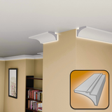 Plaster-Coated LED Sidelighting Coving SH18 120mm x 80mm | Premium Sidelight Cornice