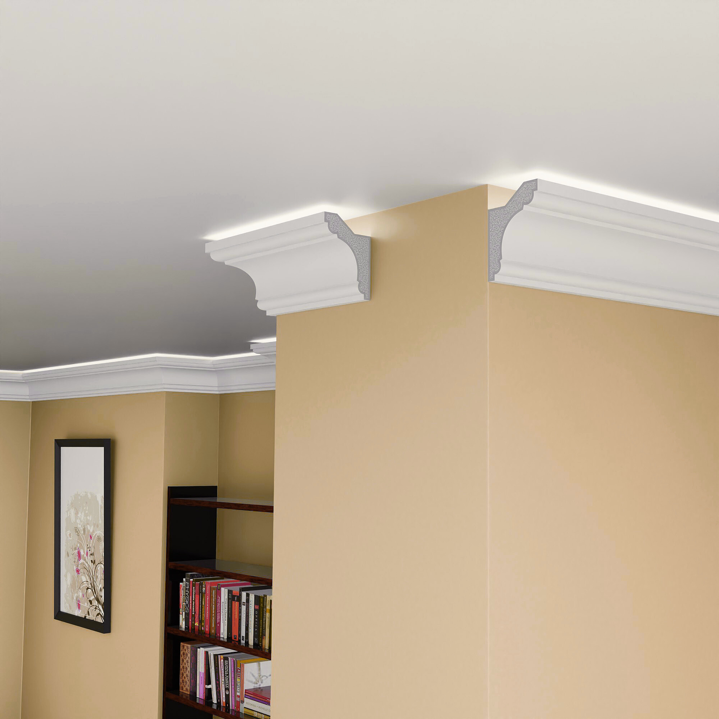 Plaster-Coated LED Uplighting Coving SH30 | Premium Uplight Cornice