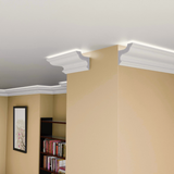Plaster-Coated LED Uplighting Coving SH7 120mm x 120mm | Premium Ceiling Cornice
