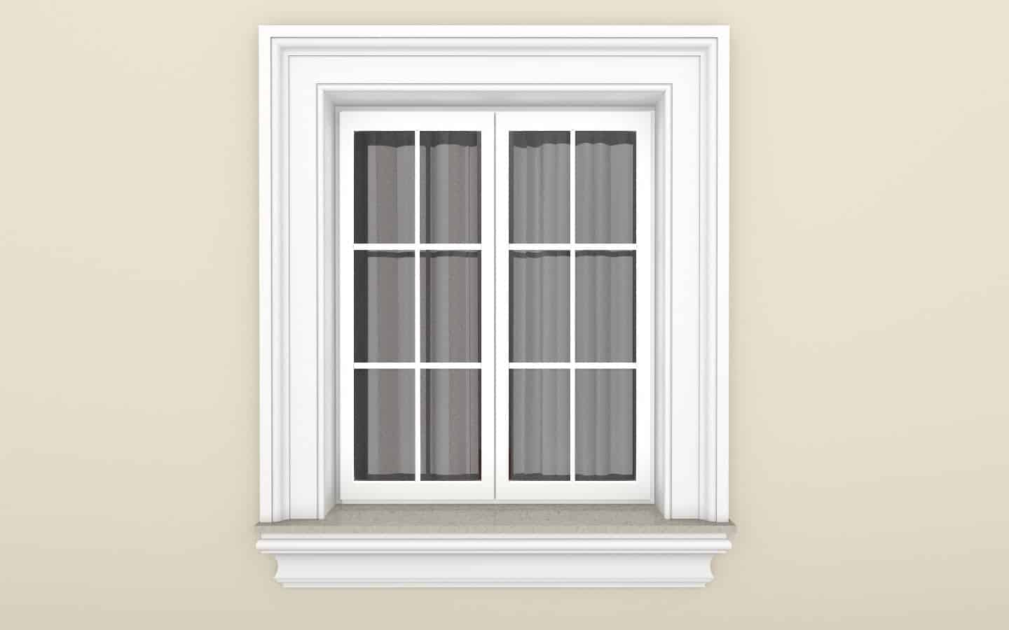 Window Frame Cornice Plaster Coated EPS O-307  50mm x 210mm