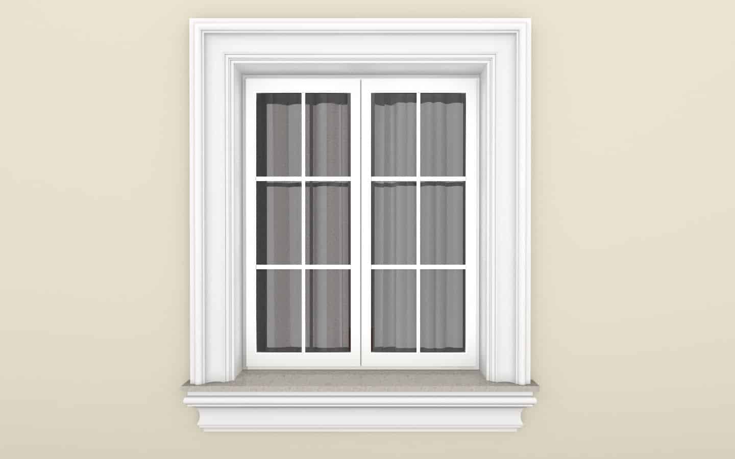 Window Frame Cornice Plaster Coated EPS O-312 70mm x 190mm