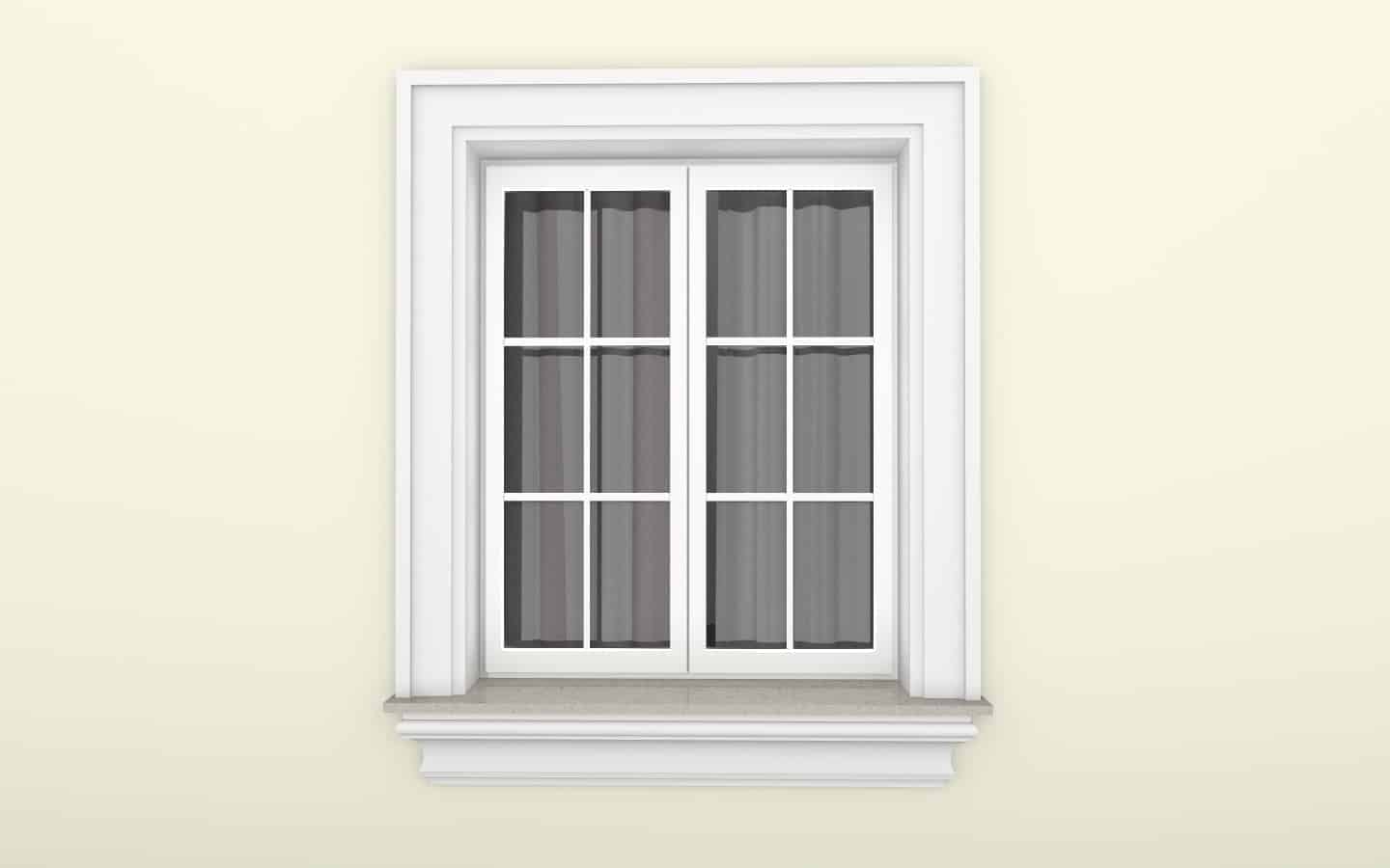 Window Frame Cornice Plaster Coated EPS O-306 40mm x 180mm