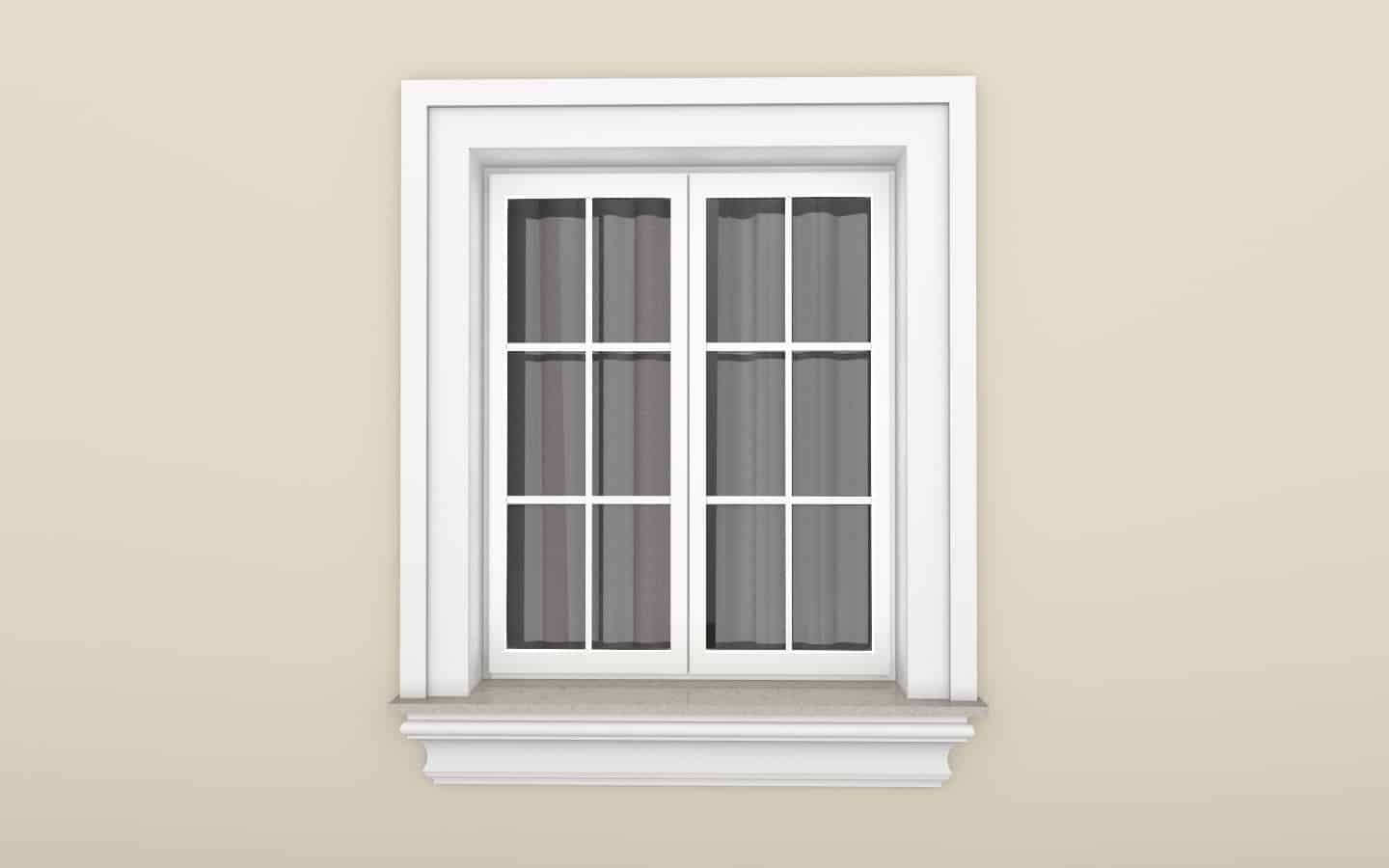 Window Frame Cornice Plaster Coated EPS O-310  35mm x 180mm