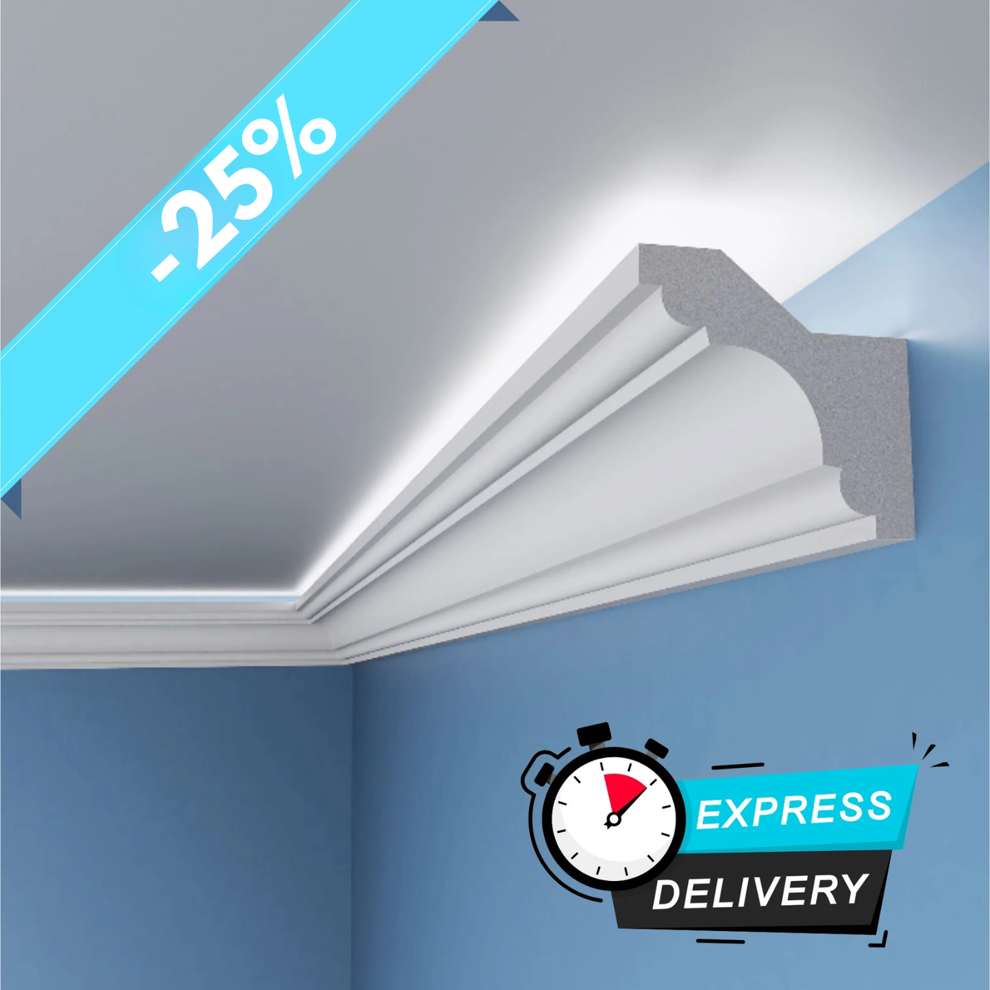 Polystyrene Coving for LED BFS2 140x140 x 28M CLEARANCE -25%