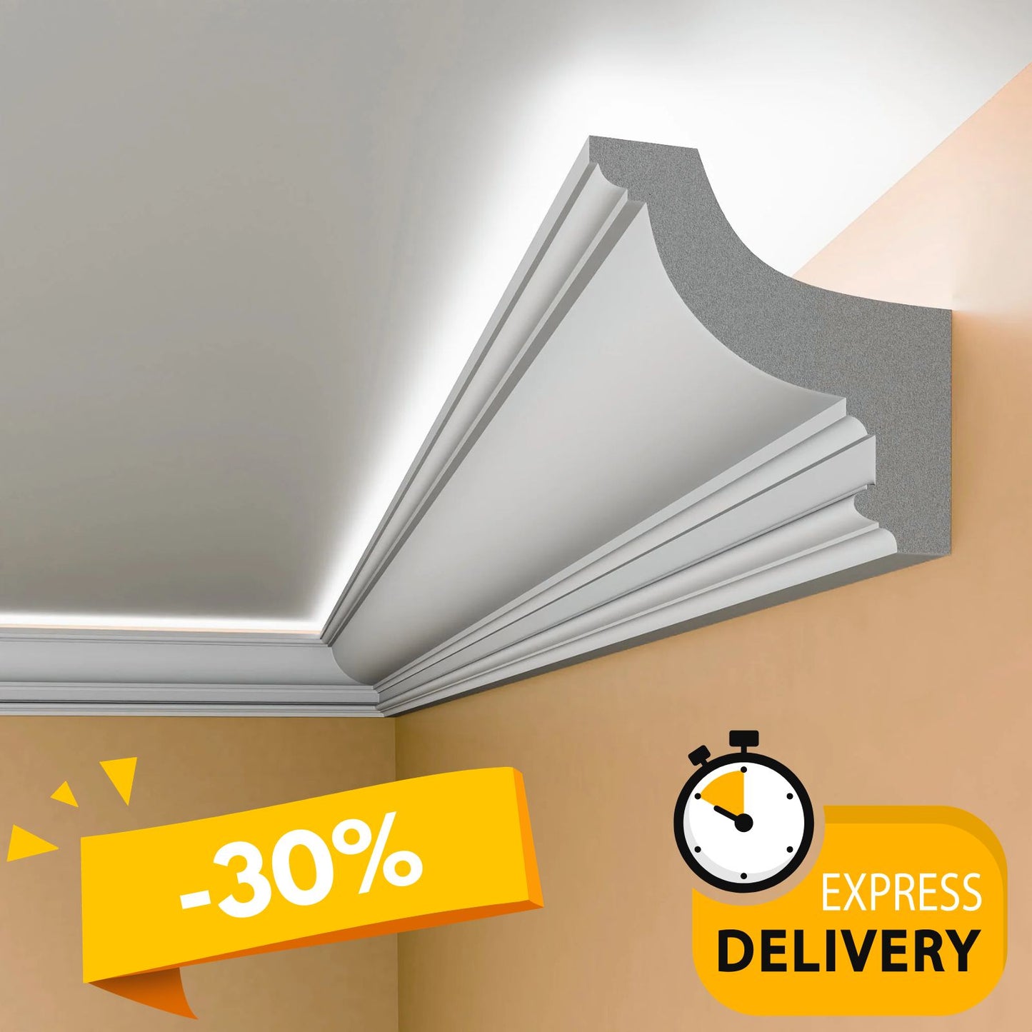 Lightweight XPS Uplighting Coving BGS5 100x80 x 24 Metres CLEARANCE -30%