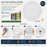 K13 Ceiling Rose Premium 43 cm Medium - Floral Ceiling Medallion for Light Fittings & Chandeliers