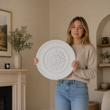 K18 Floral Ceiling Rose 52cm | Decorative PU Ceiling Centrepiece for Chandeliers & Pendant Lights