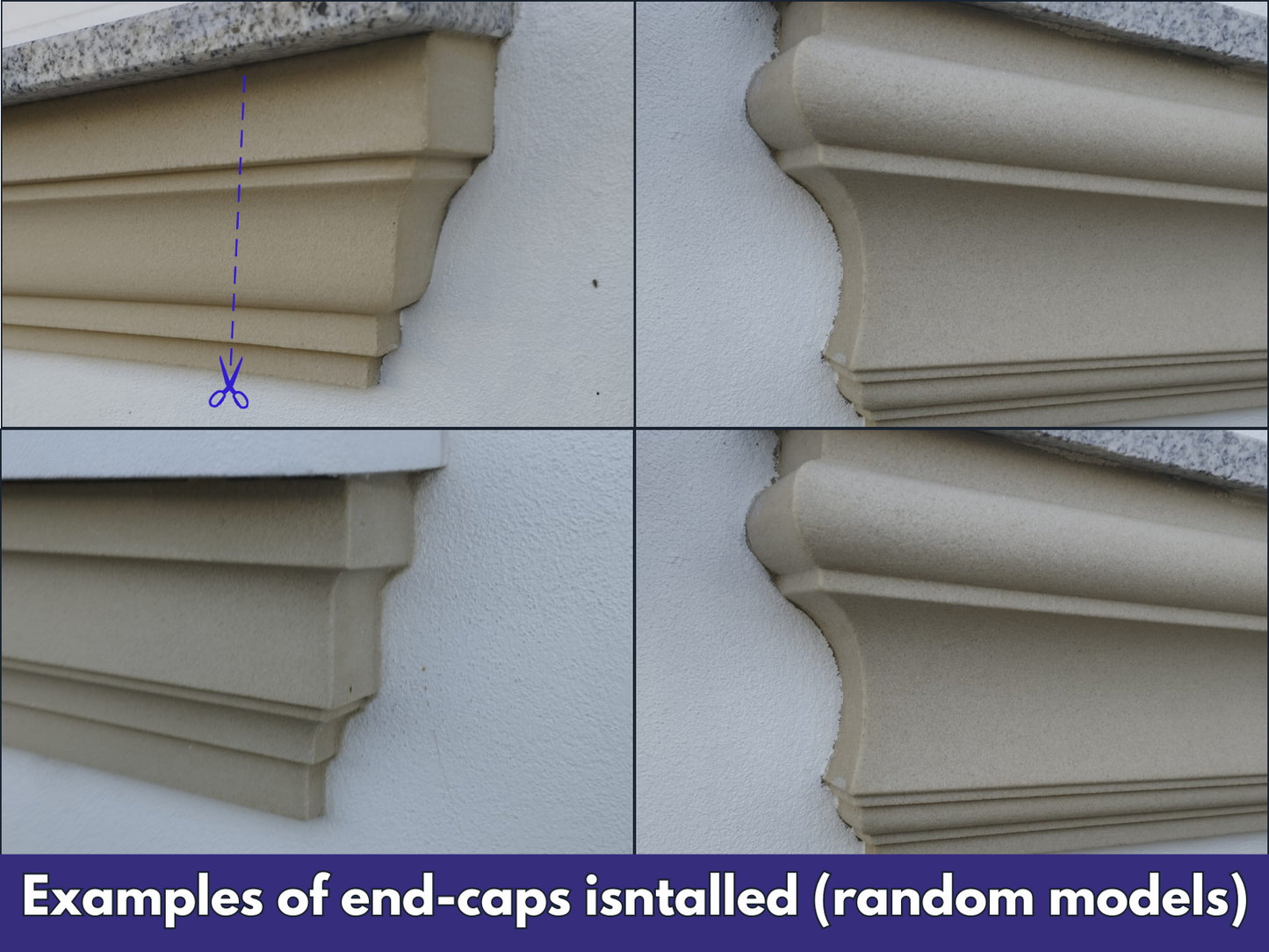 Window Frame Cornice Plaster Coated EPS O-302 45mm x 205mm