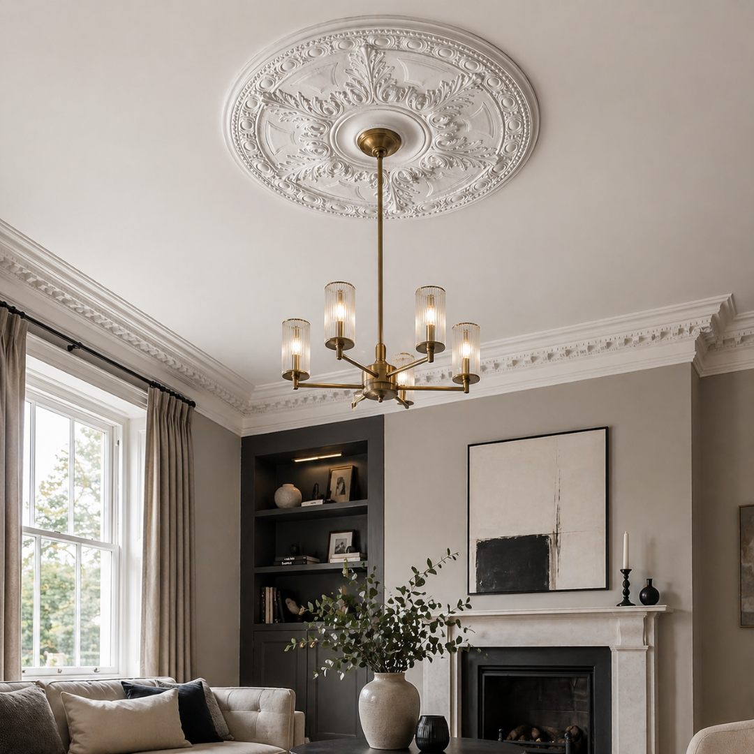 K21 Floral Ceiling Rose 59cm | Large Decorative Ceiling Centrepiece for Chandeliers