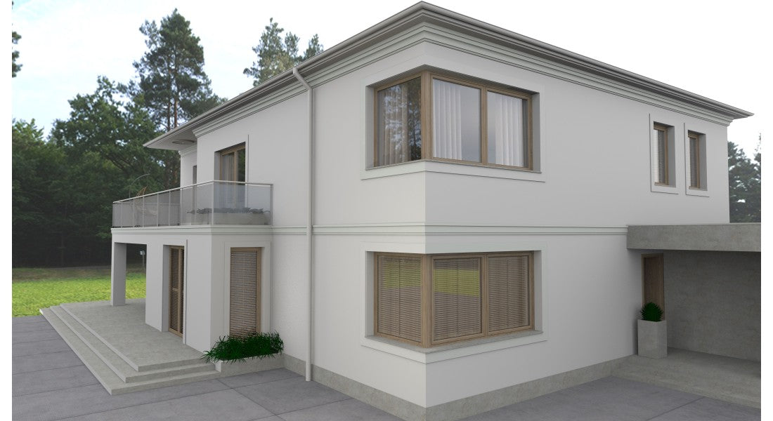 Window Frame Cornice Plaster Coated EPS O-306 40mm x 180mm