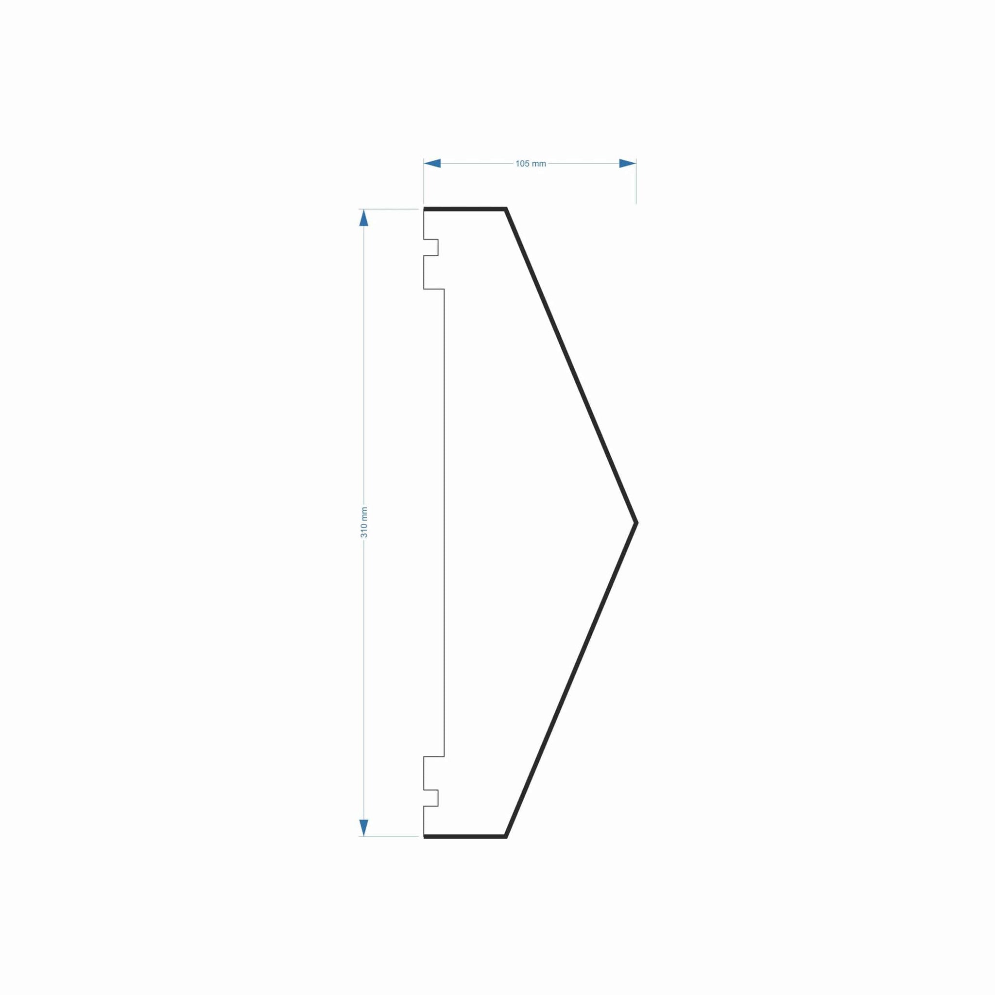 Cladding 3D Wall Panel Plaster Coated PN-16 310mm x 105mm x 2000mm