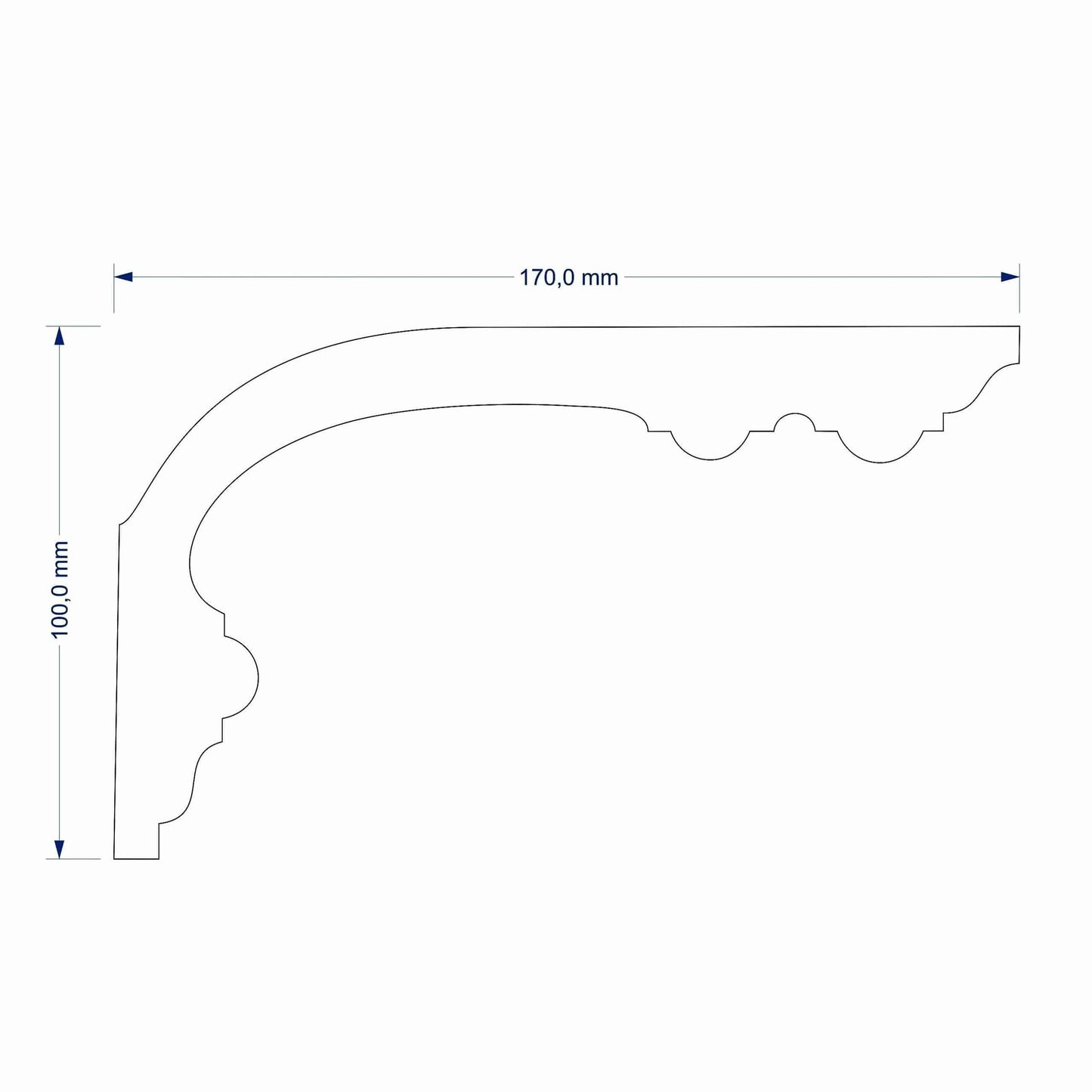 ST-24 - Lightweight XPS Ceiling Wall Coving 170mm x 100mm