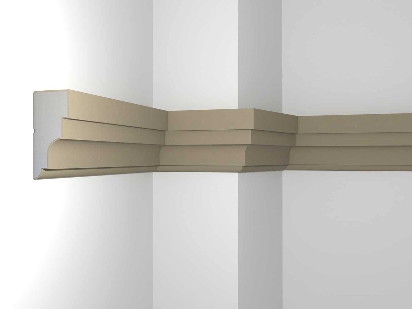 Crown Cornice Plaster Coated EPS - G-215 120mm x 260mm