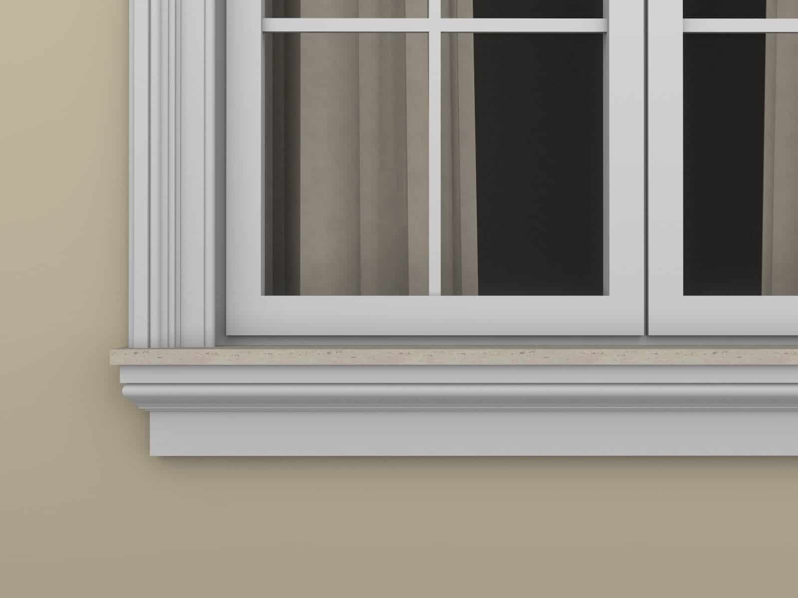 Windowsill Cornice Plaster Coated EPS - P-202 80mm x 160mm