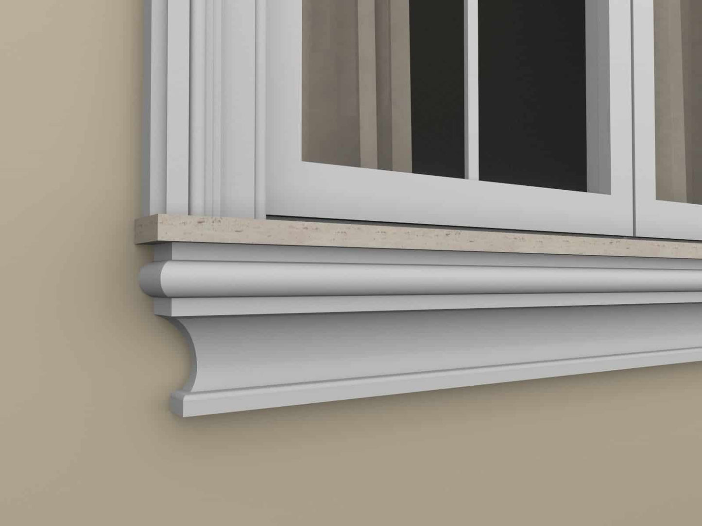 Windowsill Cornice Plaster Coated EPS - P-306 60mm x 150mm