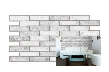 Light Brick 3D Effect Wall Panels PVC 98x50cm