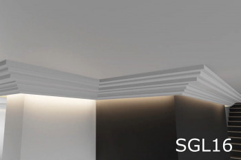 EPS Plaster coated - COVING LED Lighting cornice - SGL16 140mm x 100mm x 10 meters