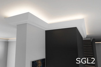 EPS Plaster coated - COVING LED Lighting cornice - SGL2 100mm x 100mm