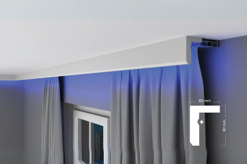 EPS Plaster coated - COVING LED Lighting cornice - FK10 80mm x 60mm