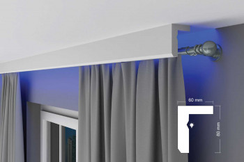 EPS Plaster coated - COVING LED Lighting cornice - FK10 80mm x 60mm