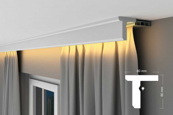EPS Plaster coated - COVING LED Lighting cornice - FK11 80mm x 80mm