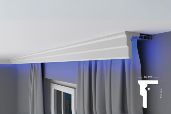 EPS Plaster coated - COVING LED Lighting cornice - FK7 110mm x 80mm