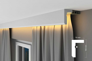 EPS Plaster coated - COVING LED Lighting cornice - FK9 100mm x 70mm