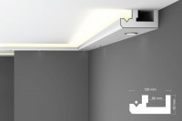 EPS Plaster coated - COVING LED Lighting cornice - LU4B 130mm x 60mm