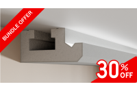 EPS Plaster coated - COVING LED Lighting cornice - LU4HB 130mm x 60mm BUNDLE PACK SAVE UP TO 39% 