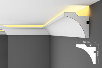 EPS Plaster coated - COVING LED Lighting cornice - SGL11 100mm x 100mm