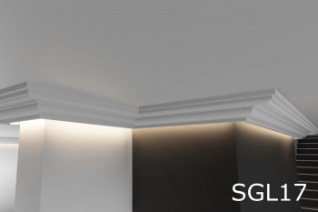 EPS Plaster coated - COVING LED Lighting cornice - SGL17 140mm x 80mm