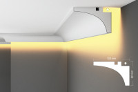 EPS Plaster coated - COVING LED Lighting cornice - SGL18 120mm x 80mm