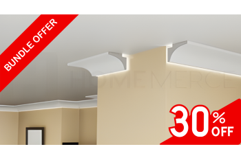 EPS Plaster coated - COVING LED Lighting cornice - SH18 120mm x 80mm x 20 Meteres BUNDLE PACK SAVE up to 33%