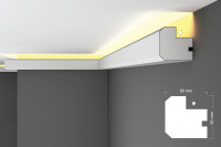 EPS Plaster coated - COVING LED Lighting cornice - SGL8 80mm x 80mm